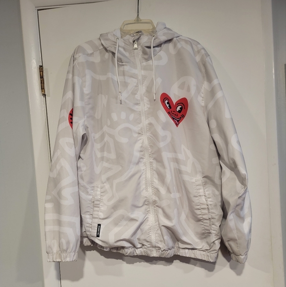 Members Only Keith Hariny White Jacket with Black Tag Size XL - Picture 1 of 8